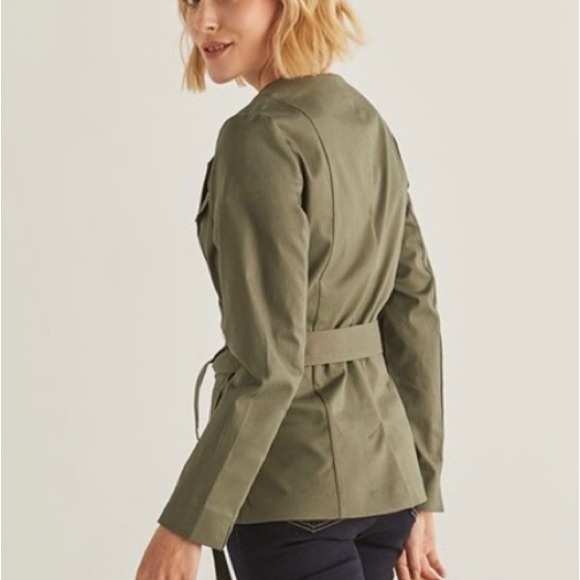 💝 12-14 L XL 🫒cotton stretch casual belted jacket cardi c… - Picture 11 of 11